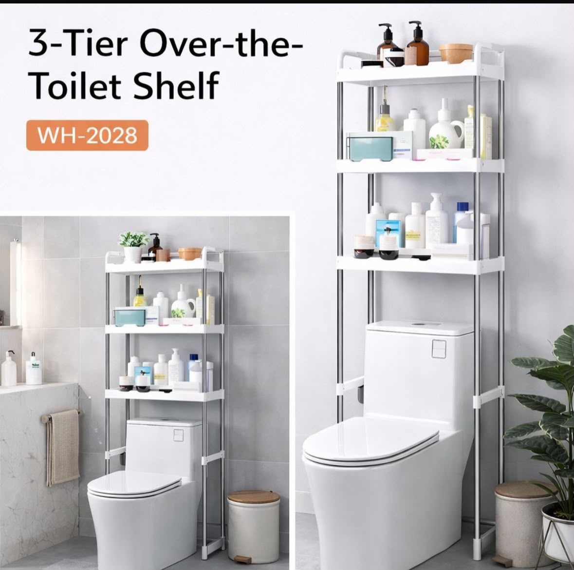 3 Tier stainless Steel Toilet Rack
