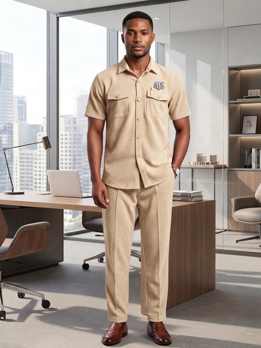 Men's Premium Branded Two-Piece Short-Sleeve Set