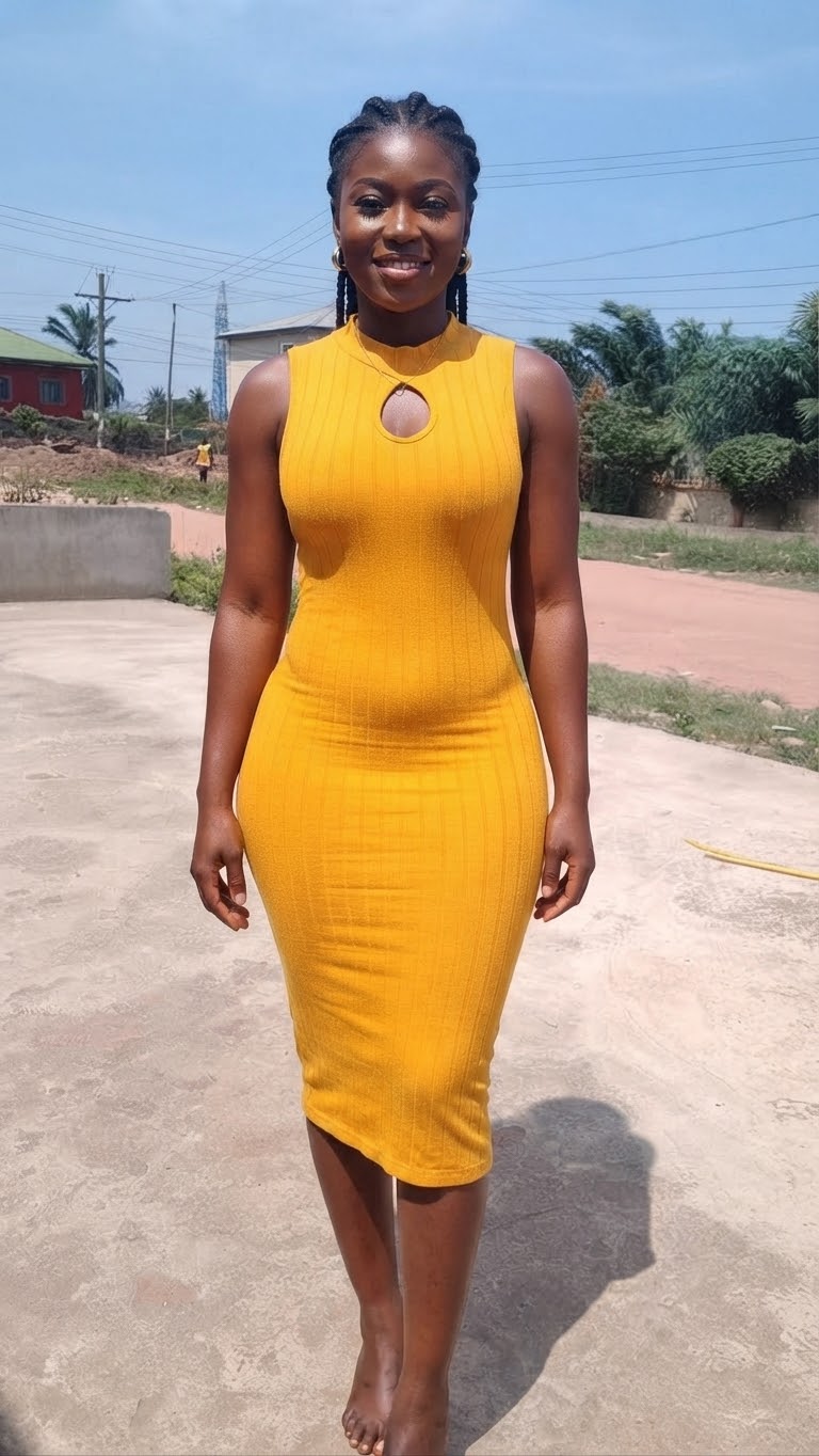 Chic Keyhole Cutout Ribbed Midi Dress
