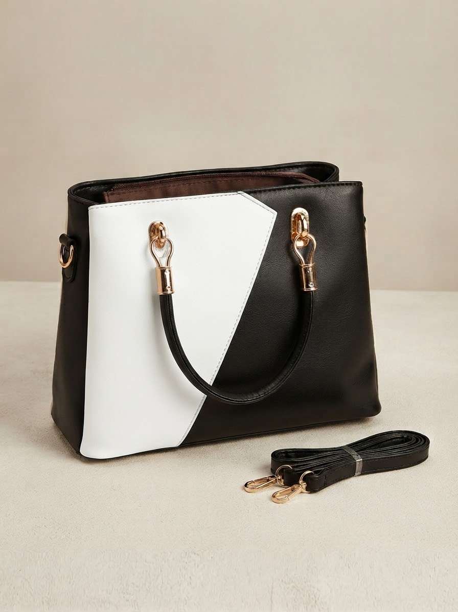 Ladies elegance handbags black-white multi colored