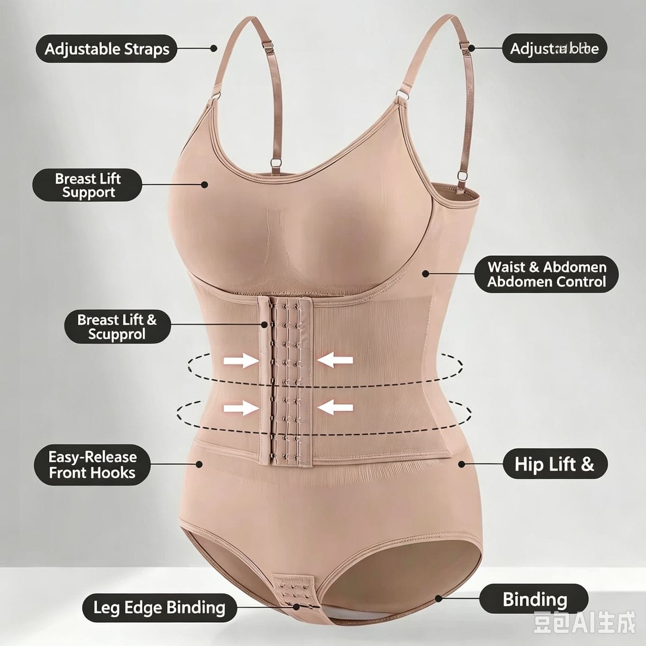 Everything in one Tummy Control Body Shaper Jumpsuit