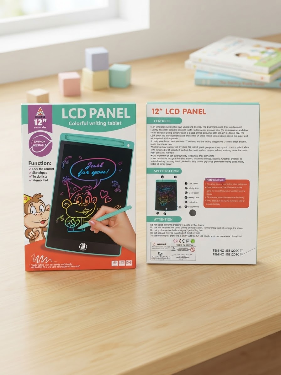 12 inches LCD panel colorful writing tablet for kids