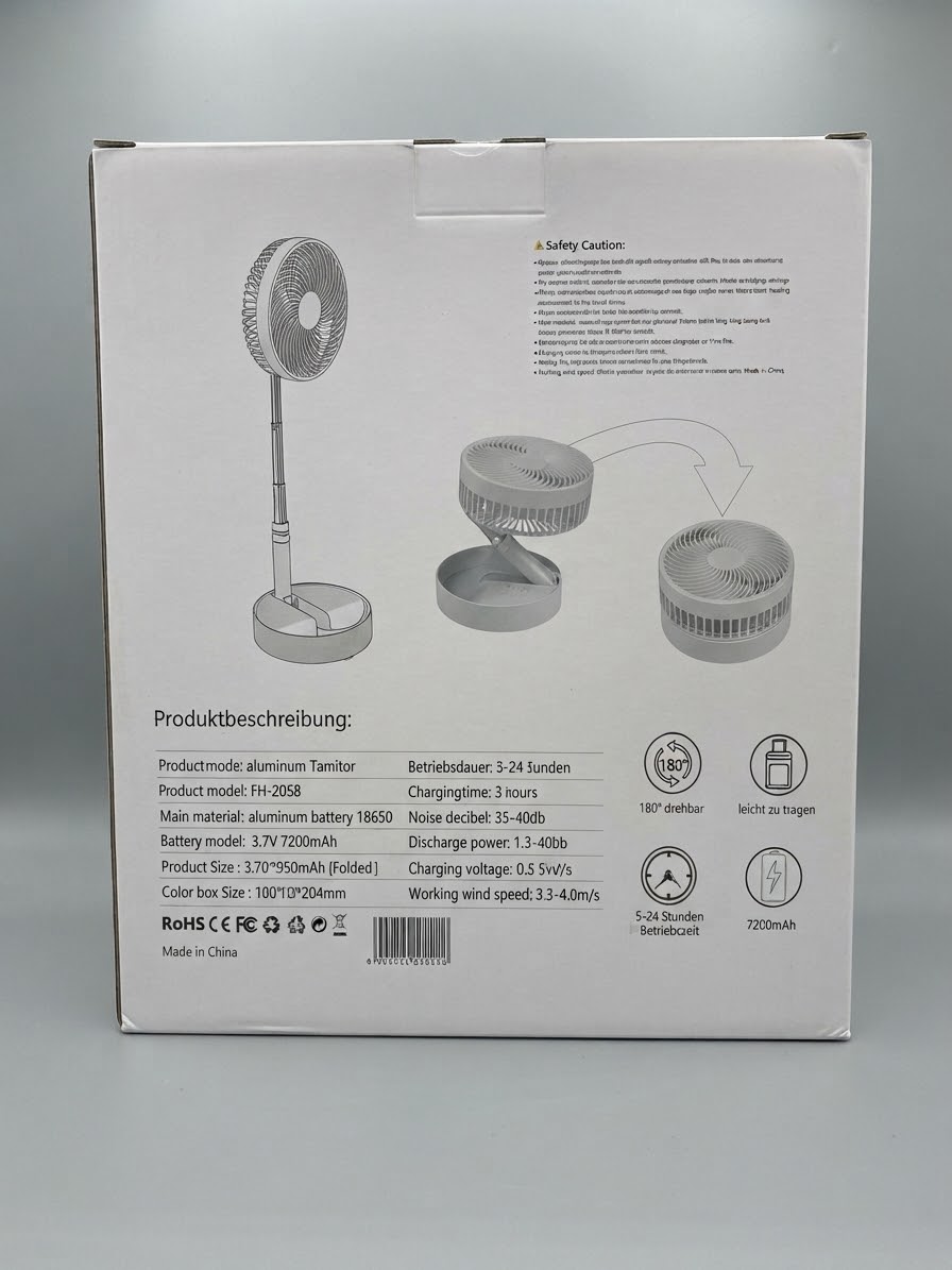 Telescopic Rechargeable and adjustable fan