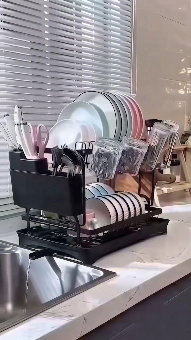 Multipurpose Dish Rack Black