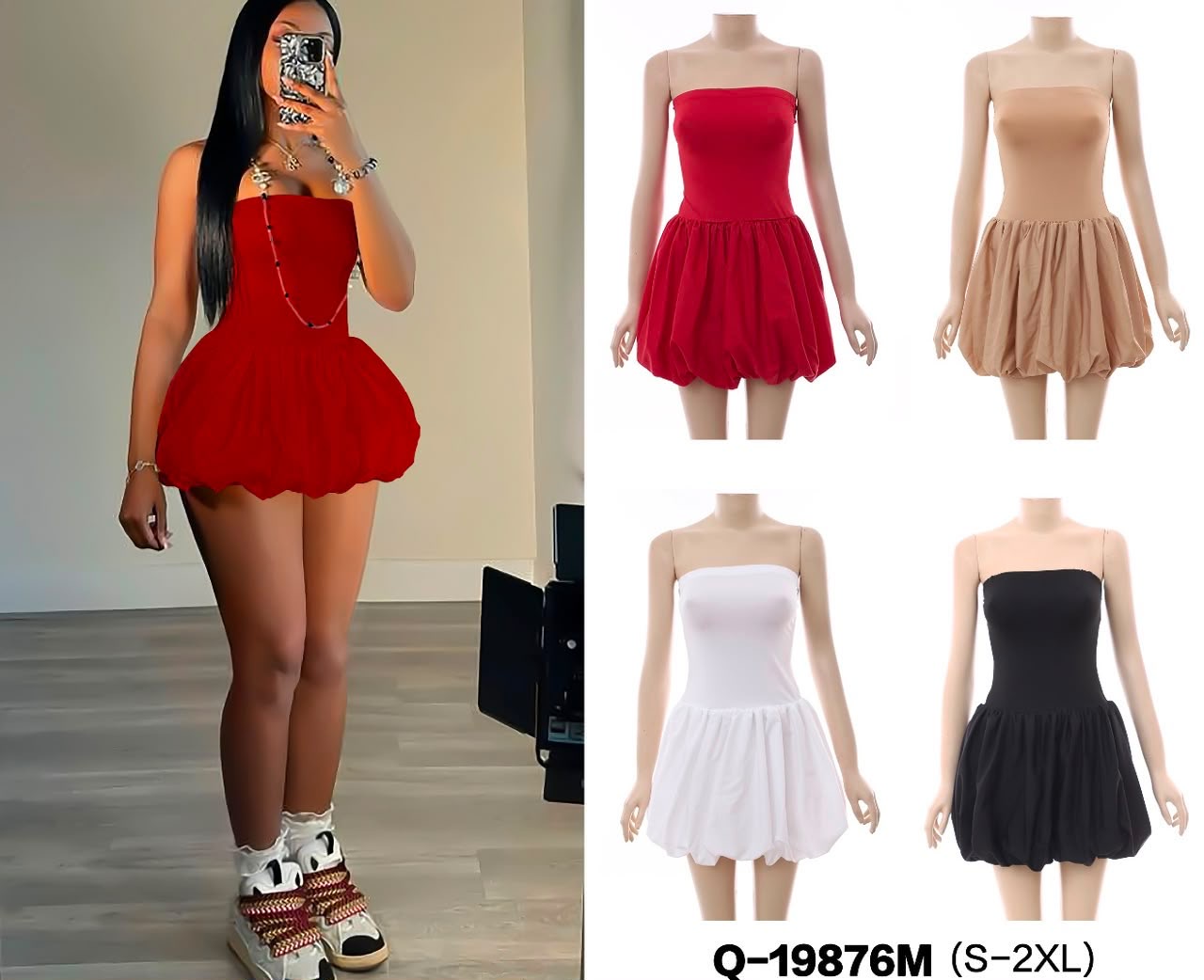 Elegance Strapless Balloon Dress