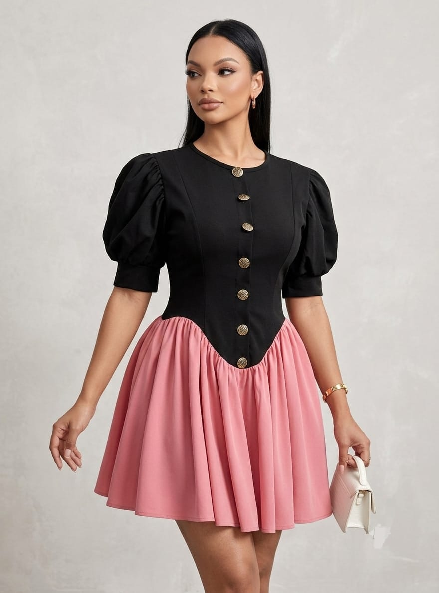 Drop waist mini dress