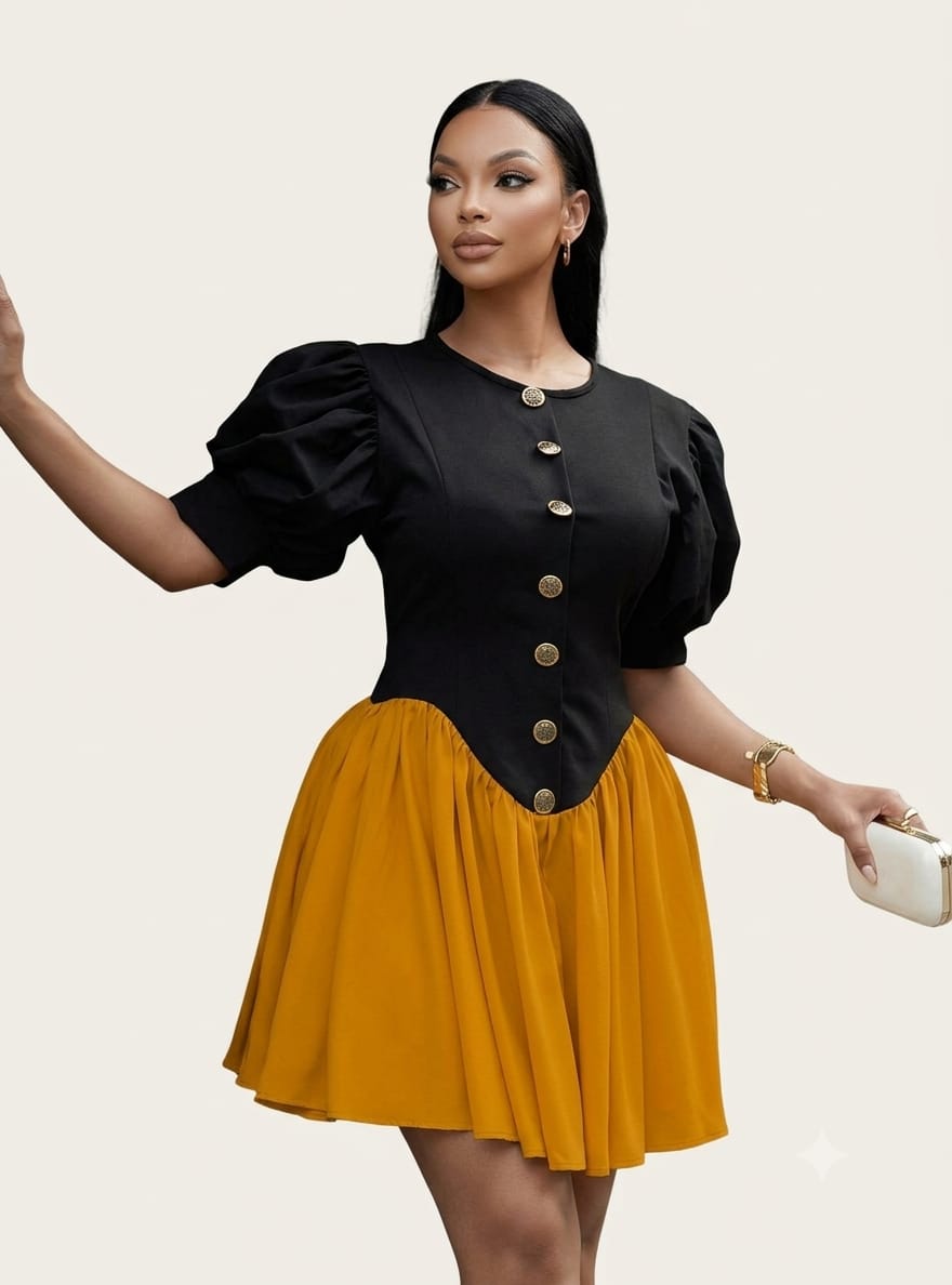 Drop waist mini dress