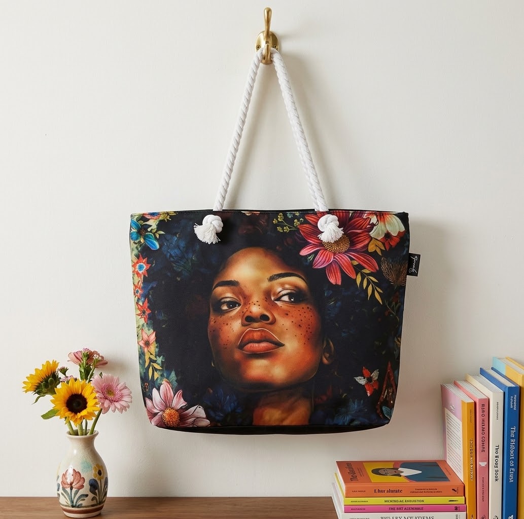 Floral Muse Canvas Tote Bag