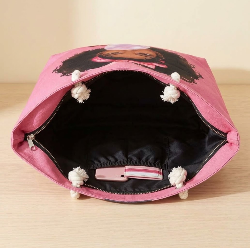 Pink Pop Afro Chic Shoulder tot Bag