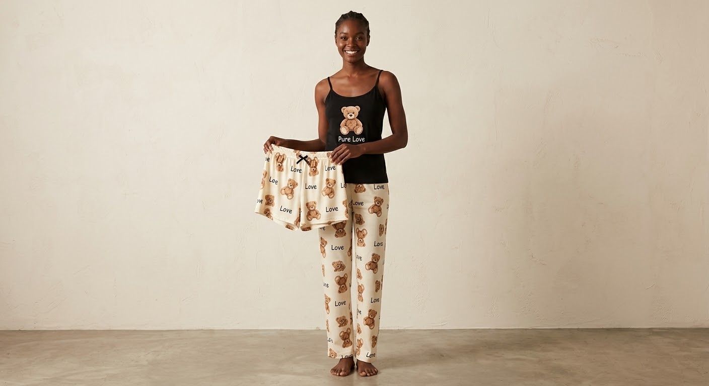 Golden Love' Teddy 3-Piece night wear Set