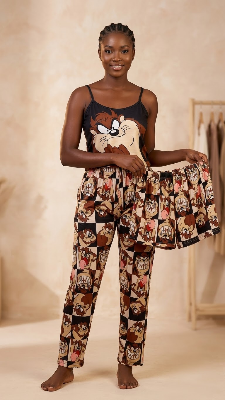 'Spitfire' Cartoon 3-Piece night wear Set
