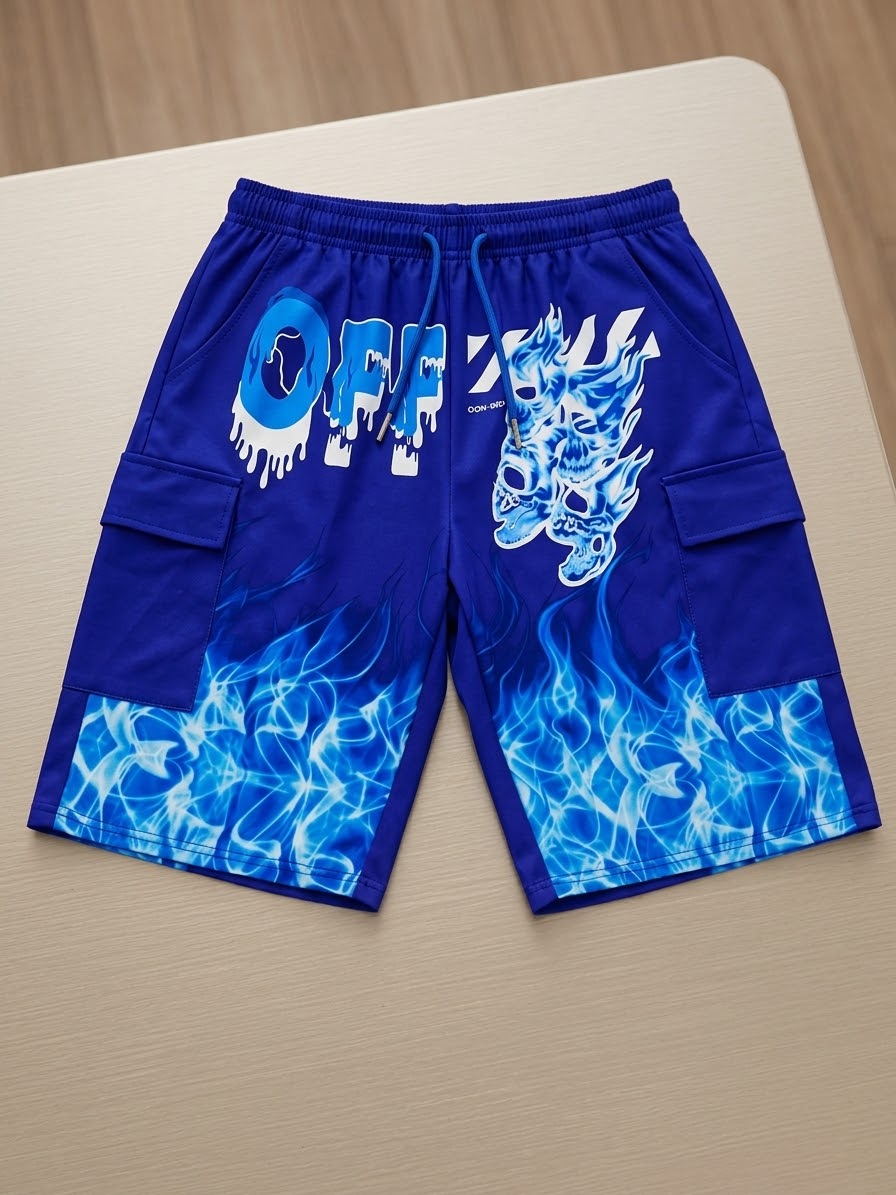 Glitch Flame Streetwear Shorts