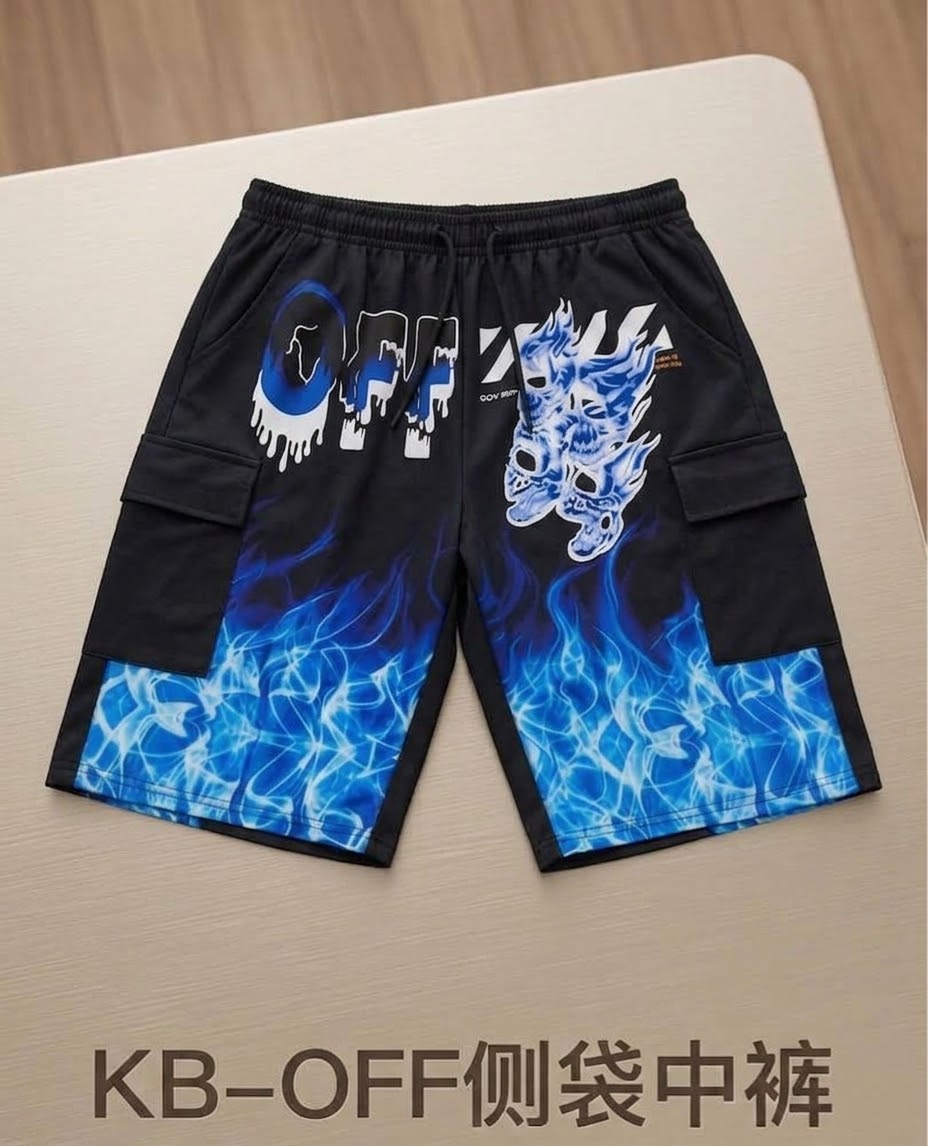 Glitch Flame Streetwear Shorts