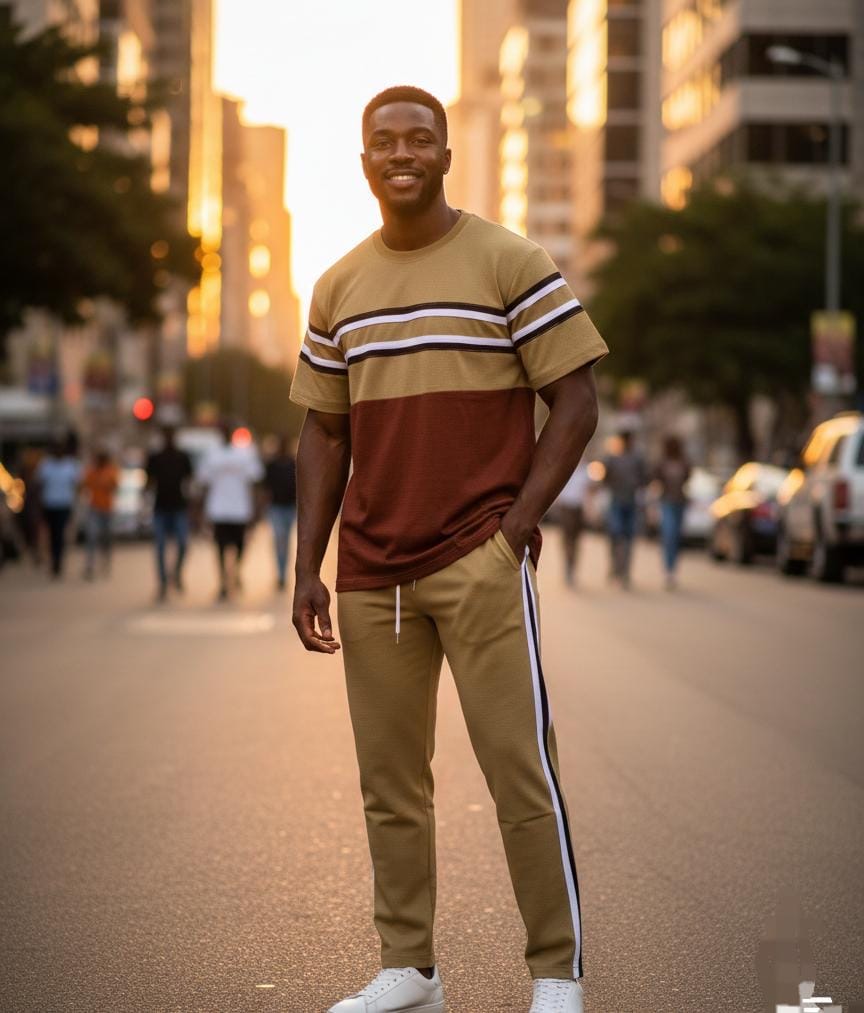 Apex Urban Striped 2-Piece Tracksuit Set for men  #PA-17