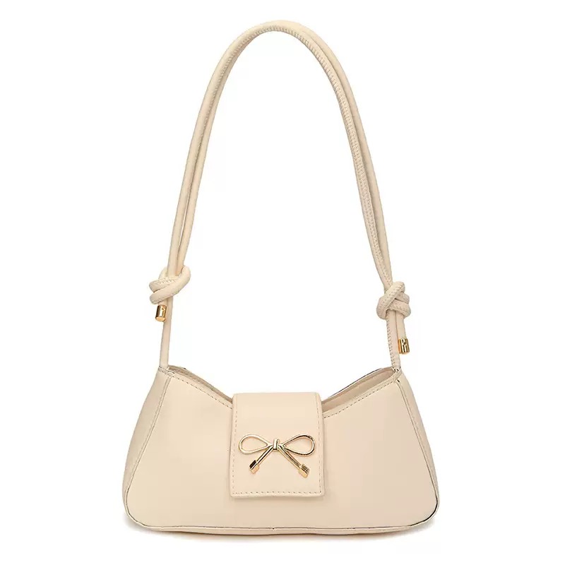 2025 Early Spring New Style Texturous Women's Bag Retro Bow Handbag Simple Knot Shoulder Bag Shoulder Bag Underarm Bag