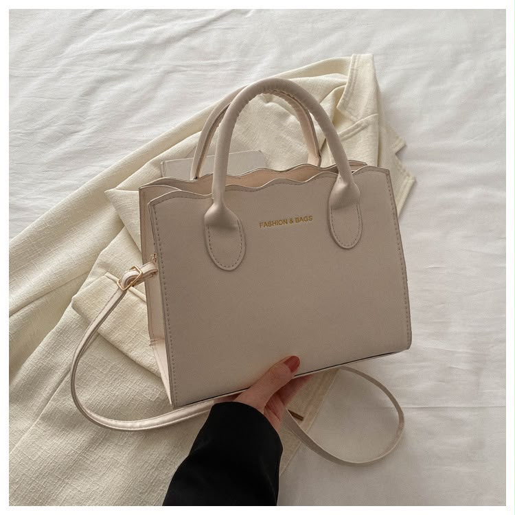 Scalloped Edge Structured Tote & Crossbody Bag